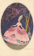 T. CORBELLA * CPA Illustrateur Corbella Italia Italien * Série 1110 * Mode Femme Robe Fleurs Dorures - Corbella, T.