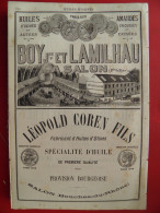 PUB 1884 - Huiles D'Olive Boy & Lamilhau, Léopold Coren Fils, Coren Jeune, Richard/Jauffret, 13 Salon - Publicités