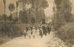 Tignieu Jameyzieu * Carte Photo * Fanfare LA CHASSE * Défilé Fête Villageois Enfants - Autres & Non Classés