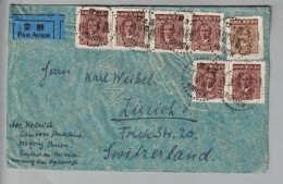 China Hankow Luftpostbrief Nach Zürich Ca. 1945 Mit 74x 200.00 - Sonstige & Ohne Zuordnung