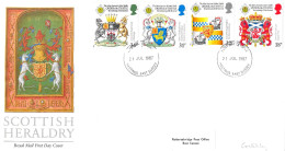 1987 Scottish Heraldry Addressed FDC Tt - 1981-1990 Dezimalausgaben