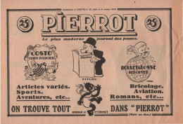 PUB PIERROT Journal Des Jeunes - COSTO - ROULETABOSSE - PITCHE - GUIGNOL - MIGODO Et PYTONET - Affiches