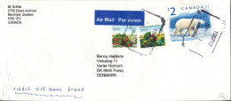 Canada Cover Sent To Denmark 1999 Topic Stamps - Cartas & Documentos