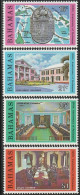 THEMATIC ARCHITECTURE:  MAP OF BAHAMS AND PARLIAMENT BUILDING. LEGISLATIVE AND SENATE CHAMBERS    4v+MS   -   BAHAMAS - Otros & Sin Clasificación