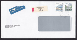 Switzerland: Registered Cover, 1991, 2 Stamps, Zodiac Sign, Virgin, Twin, R-label (air Label Damaged) - Covers & Documents
