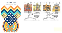 1990 Architecture & Europa Addressed FDC Tt - 1981-1990 Decimal Issues