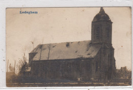 Ledeghem. Beschadigde Kerk. Fotokaart. * - Ledegem