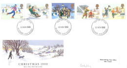 1990 Christmas (2) Addressed FDC Tt - 1981-1990 Decimal Issues