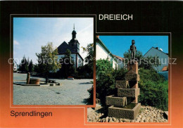 73233902 Sprendlingen-Dreieich Lindenplatz Albertuskirche Hooschebaabrunnen Spre - Dreieich