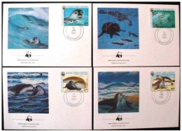 Mauritanie 1986 WWF W. W. F. Monk Seal FDC Set X4 Fauna Marine Life - FDC