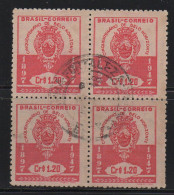 Brazil 1947 Cancel On Block Of 4 - Neufs