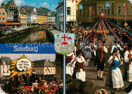 73232698 Saarburg Saar Stadtansicht Weinfest Volkstanzgruppe Saarburg Saar - Saarburg