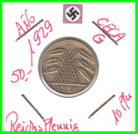 GERMANY REPÚBLICA DE WEIMAR 10 PFENNIG DE PENSIÓN ( 1929 CECA - G ) MONEDA DEL AÑO 1923-1936 (RENTENPFENNIG KM # 32 - 10 Rentenpfennig & 10 Reichspfennig