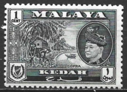 Malaya - Kedah 1957. Scott #83 (MH) Sultan Tungku Badlishah And Copra - Kedah