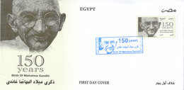 Fdc`s EGYPT 2019 MAHATMA GANDHI INDIA BIRTH 150 ANNIV, SECOND GLOSSY PRINTING */* - Mahatma Gandhi