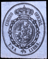 ESPAGNE - ESPAÑA - 1855 Servico Oficial - Ed.38 Negro S/ Azul - Nuevo * - Nuovi