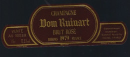 Etiquette Champagne Brut Rosé    Millésimé 1979 Dom Ruinart  Ruinart Père Et Fils Reims Marne 51 Export Niger - Champagne