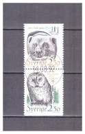 SUEDE   . N ° 1502  A   .   ANIMAUX  PAIRE  VERTICALE      OBLITEREE     .  SUPERBE . - Used Stamps