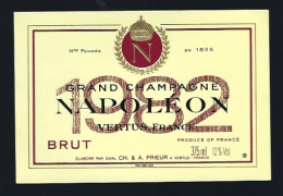Etiquette Champagne Brut Grand Champagne Napoléon Millésime 1982  Ch & A Prieur Vertus Marne 51 - Champagne