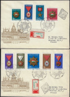 Hongrie 1966 Y&T 1815 à 1823 Sur FDC. Décorations Nationales. Travail, Drapeau, Mérite - FDC