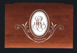 Etiquette Champagne Cristal Brut Rosé Millésime 1985 Louis Roederer  Reims  Marne 51 - Champagne