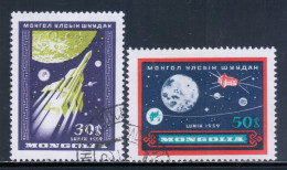 Mongolia 1959 Mi# 178-179 Used - Lunik 3 Russian Moon Mission / Space - Mongolei