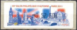 FRANCE -Vignette LISA  - 65e Salon D'automne - Paris 2011 - 0.57 Euro - Lettre Verte - - 2010-... Illustrated Franking Labels