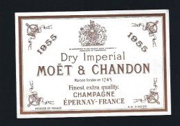 Etiquette Champagne Dry Impérial   Millésime 1955  Moët Et Chandon Epernay   Marne 51 - Champagne