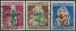 TZA84-86U - 1950 Trieste Zona A, Sassone Nr. 84/6, Serie Completa Di 3 Francobolli Usati Per Posta °/ - Oblitérés
