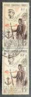 FRAWAPA021Ux2v - Airmail - General Faidherbe - Centenary Of French African Troops - Pair Of 15 F Used Stamps - AOF -1957 - Usados