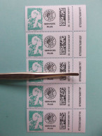 TIMBRE : No: ? NOUVEAU , ROULETTE De 5 TIMBRES  " SERVICE PLUS " VERTE , GOMMEE , XX, En Bon état - Roulettes