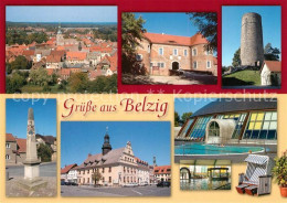 73230479 Belzig Bad Stadtpanorama Burg Eisenhardt Bergfried Postdistanzs?ule Rat - Belzig