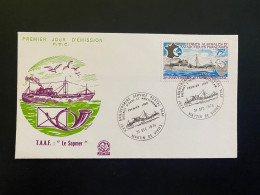 Enveloppe 1er Jour "25e Anniversaire Du Service Postal" - 31/12/1974 - 54 - TAAF - Bateaux - Le Spamer - FDC