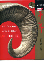 RC 27173 CANADA 2003 ANNÉE DU BÉLIER / YEAR OF THE RAM POCHETTE NEUVE SOUS BLISTER - Neufs