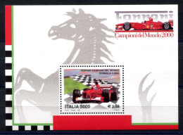 RC 27174 ITALIE FERRARI CHAMPION DU MONDE 2000 BLOC FEUILLET NEUF ** MNH TB - Cars