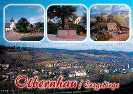 73229010 Olbernhau Erzgebirge Panorama Markt Marktbrunnen Heimatberg Museum Haus - Olbernhau