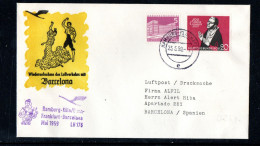 Bund 1959:  Mi.-Nr. 301: Erstflug Hamburg - Barcelona   (M009) - First Flight Covers