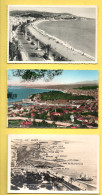 06 - NICE. " VUE GÉNÉRALE ", " PROMENADE DES ANGLAIS " & " PANORAMA À LA FRONTIÈRE ITALIENNE " . 3 CPSM - Réf. N°38563 - - Loten, Series, Verzamelingen