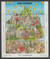 SAN MARINO - 1993 - VILLAGE EUROPE - FEUILLET YVERT 1332/1343 ** MNH - Hojas Bloque