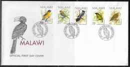 Malawi. FDC Sc. 523, 525, 528-530.   Birds Definitives 1988-2002.  FDC Cancellation On Cachet FDC Envelope - Malawi (1964-...)