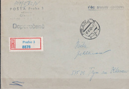 Tschechoslowakei CSSR - Einschreibebrief (Porto Entrichtet) 1982 Aus Prag 3 - Cartas & Documentos