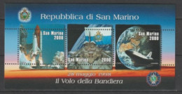 SAN MARINO - 1998 - NAVETTE SPATIALE / COSMOS - FEUILLET YVERT N°1574/1576 ** MNH - Blocks & Kleinbögen