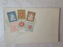 Carte 1900 De Suisse , Avec Timbres Classiques , Dos 1900 , Rare - Otros & Sin Clasificación