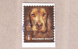 2014 Nr 4390 Gestempeld Op Fragment,zegel Uit Boekje B145.Honden / Chiens. - Used Stamps