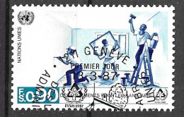 O.N.U. GENEVE - 1987 - EDILIZIA PER I SENZA TETTO - FR. 0,90 - USATO (YVERT 155 - MICHEL 155) - Usados