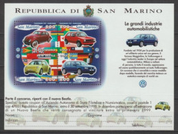 SAN MARINO - 1995 - AUTOMOBILES VOLKSWAGEN - FEUILLET YVERT N°1544/1547 ** MNH - Blocks & Sheetlets