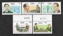 SE)1996 CUBA, FROM THE CHESS SERIES, 75TH ANNIVERSARY OF THE WORLD CHAMPION JOSÉ R. CAPABLANCA, 5 STAMPS MNH - Used Stamps