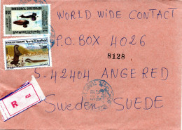 TUNESIA, Registered Letter, Ducks, Otters   /  TUNESIE  Lettre Recommandée, Loutres - Entenvögel