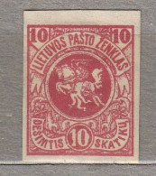 LITHUANIA 1919 Coat Of Arms Horse Rider Imperf. Berlin III MH(*) Mi 40 CV5EUR #626 - Lituanie