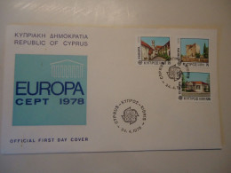 CYPRUS  FDC  EUROPA 1978 BUILDING - Storia Postale